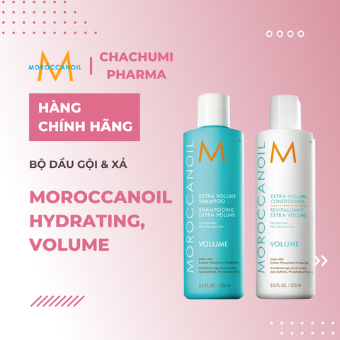 Moroccanoil Hydrating, Volume - Bộ Dầu Gội & Xả Chính Hãng 250ml