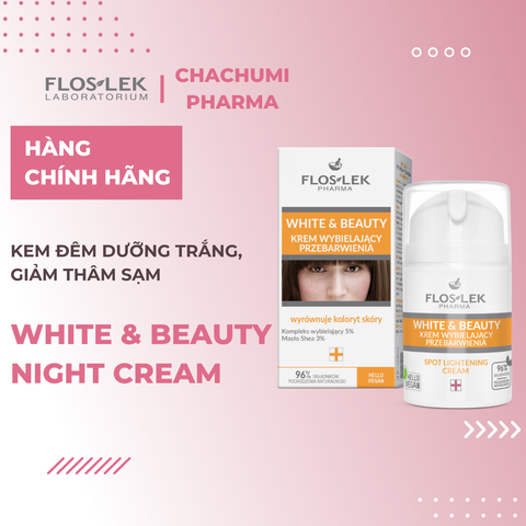 Floslek White & Beauty - Kem dưỡng trắng da, giảm thâm sạm nám