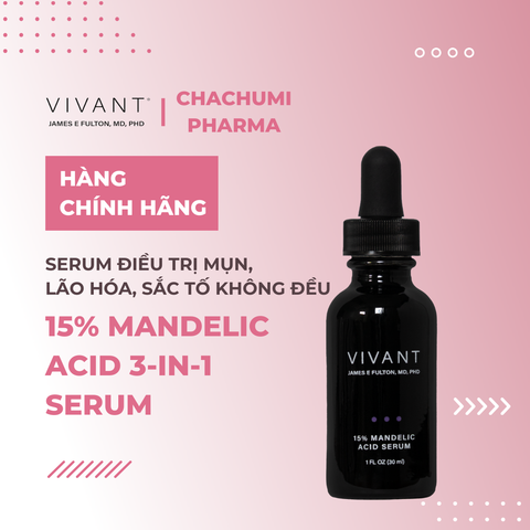 Vivant Skincare 15% Mandelic Acid 3-In1 Serum (Level II) 30ml - Serum giảm mụn trứng cá, lão hóa và sắc tố không đều