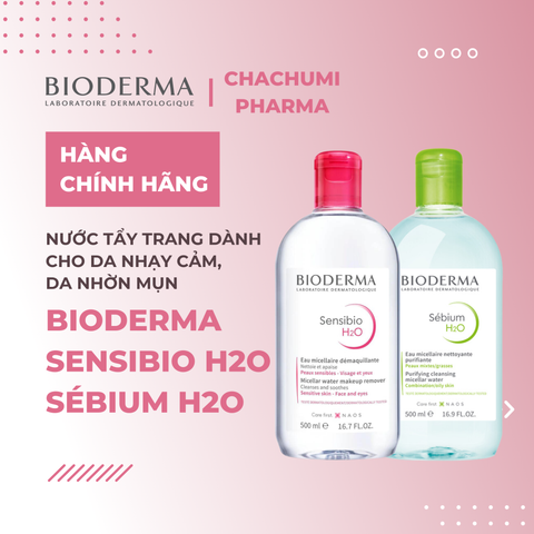 Bioderma Sébium H2O - Nước Tẩy Trang Dành Cho Da Nhạy Cảm, Da Nhờn Mụn