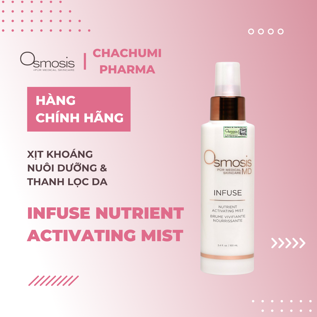 Osmosis Infuse Nutrient - Boost Peptide Activating Mist - Xịt Khoáng Nuôi Dưỡng & Phục Hồi Da 80ml