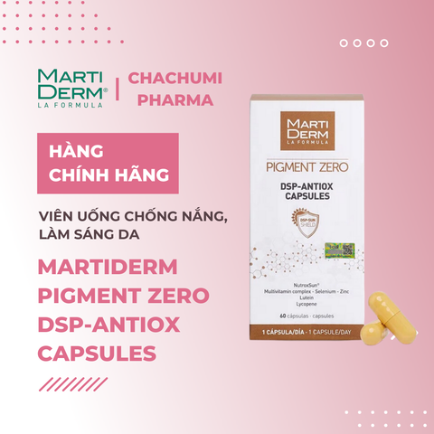 MartiDerm Pigment Zero DSP Antiox Capsules - Viên Uống Chống Nắng, Làm Sáng Da (60 Viên)
