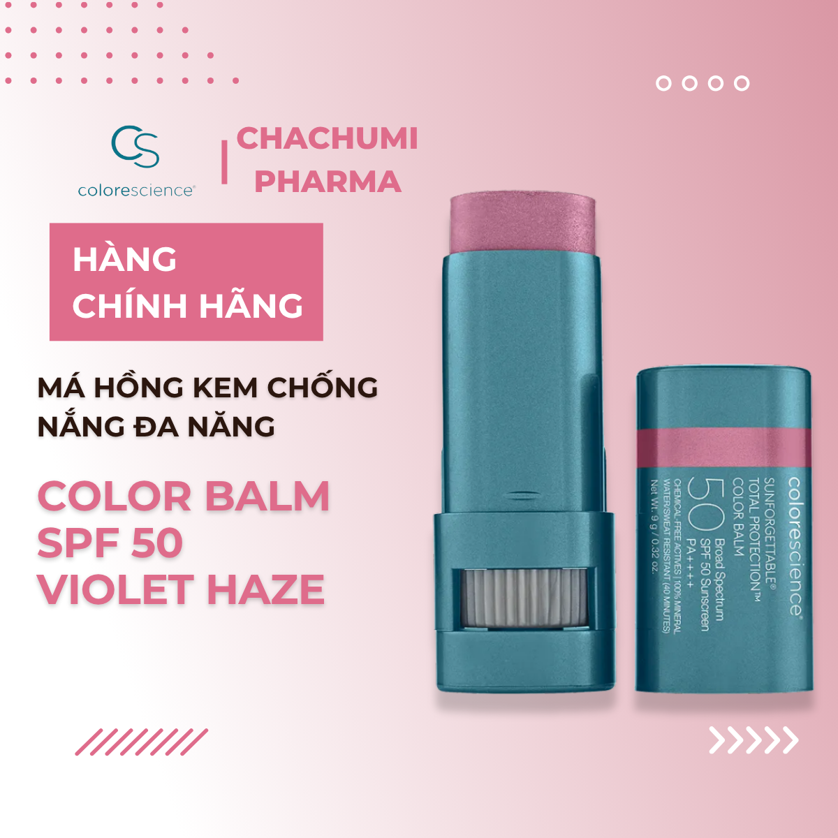 Bộ 3 Má Hồng Kem Colorescience Total Color Balm SPF 50 Chống Nắng Đa Năng