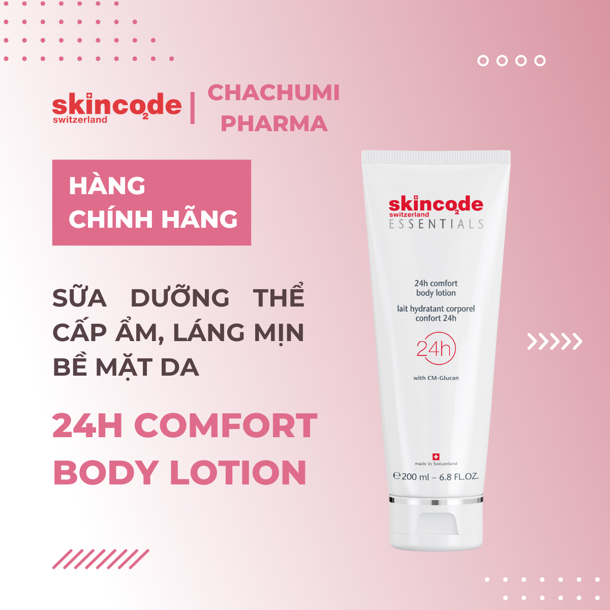 Skincode 24h Comfort Body Lotion - Sữa dưỡng thể cung cấp độ ẩm, láng mịn bề mặt da