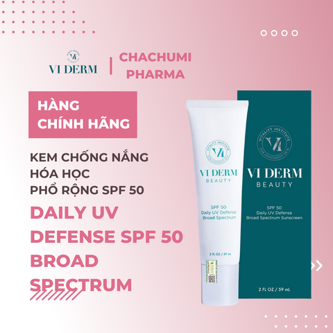 VI DERM SPF 50 Broad Spectrum Sunscreen - Kem Chống Nắng Phổ Rộng Bảo Vệ Da Toàn Diện 59ml