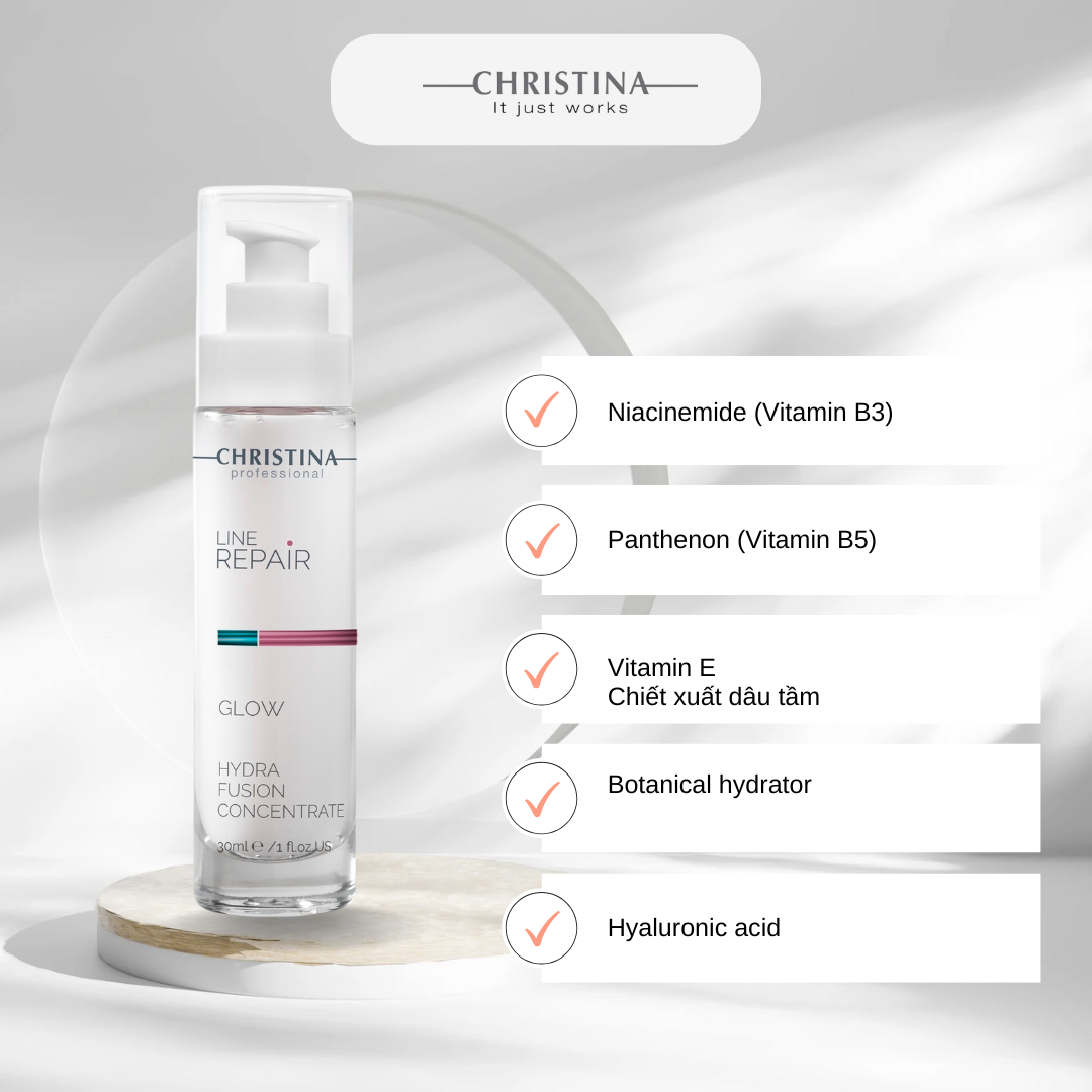 Serum Christina Line Repair Glow Hydra Fusion Concentrate Tinh chất cô đặc nuôi dưỡng, căng bóng da 30ml