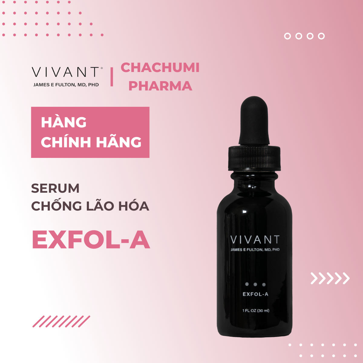 Vivant Skincare Exfol-A 29.6ml - Serum giảm nếp nhăn, sẹo mụn và tăng sắc tố