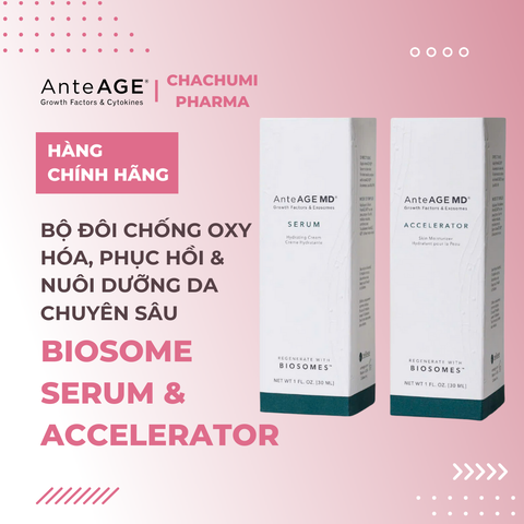 Bộ Đôi AnteAGE MD Biosome - MD Serum (1) & MD Accelerator (2) Chống Oxy Hóa, Phục Hồi & Nuôi Dưỡng Da Chuyên Sâu