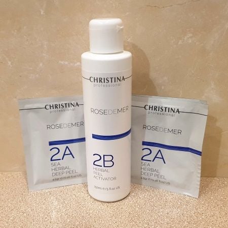 Peel Sea Herbal Christina Rosedemer Giảm Mụn, Thâm Mụn Mặt - Body Lưng Mông (1gói 2A+ 15ml nước 2B)