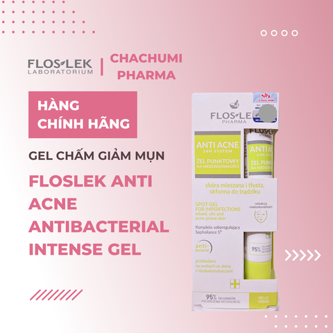 Floslek Anti Acne Bacterial Intense Anti Acne - Gel Chấm Mụn cho Da Dầu Mụn 20g