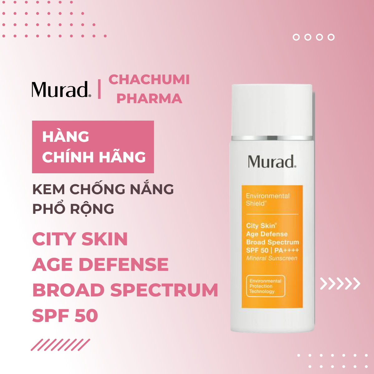 Murad City Skin Age Defense Broad Spectrum SPF 50 - Kem chống nắng phổ rộng