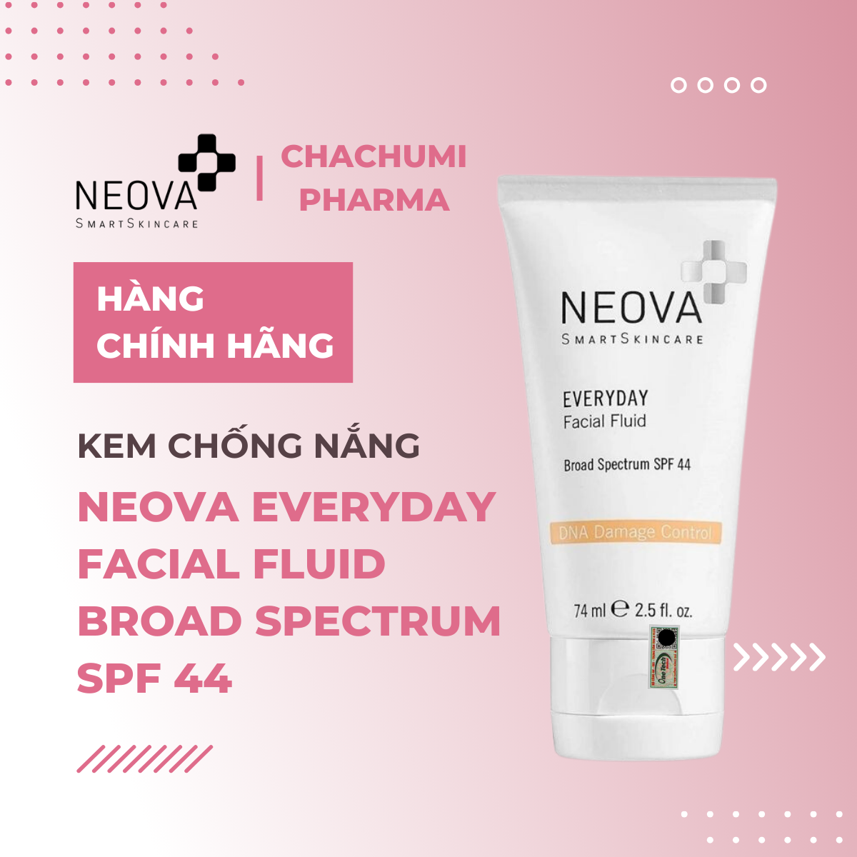 Neova DNA Damage Control Everyday Facial Fluid SPF 44 - Kem Chống Nắng