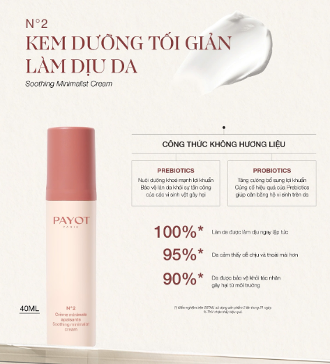 Kem dưỡng PAYOT N°2 Soothing Minimalist Cream tối giản làm dịu da nhạy cảm 50ml