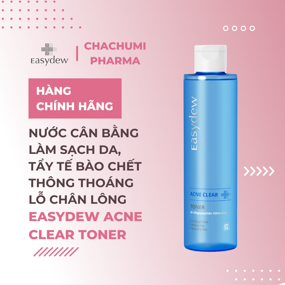 Easydew Acne Clear Toner - Sạch da, Tẩy Tế Bào Chết Nhẹ, Thông Thoáng Lỗ Chân Lông 200ml