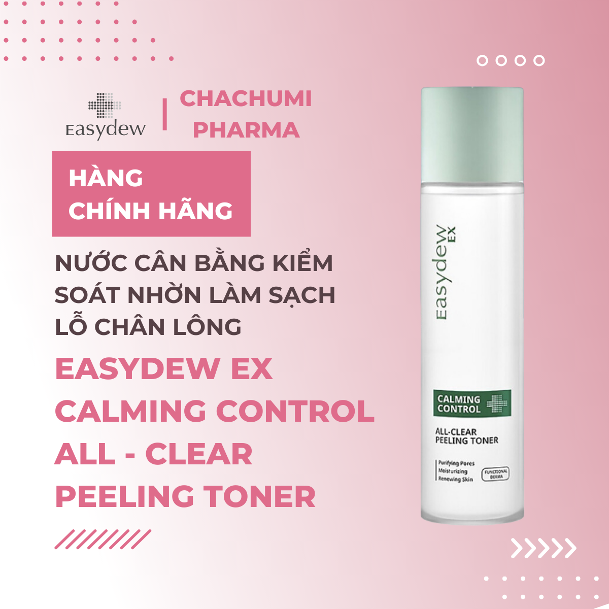 Easydew Ex Calming Control All - Clear Peeling Toner 175ml - Nước cân bằng kiểm soát nhờn làm sạch lỗ chân lông