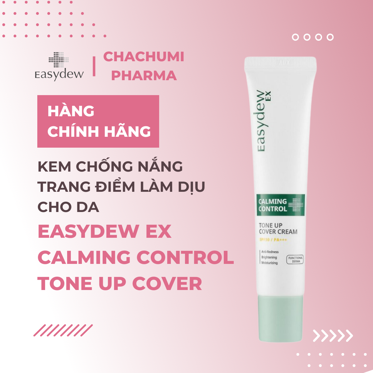 [Date 5/25]Easydew Ex Calming Control Tone Up Cover 40ml - Kem chống nắng trang điểm làm dịu cho da
