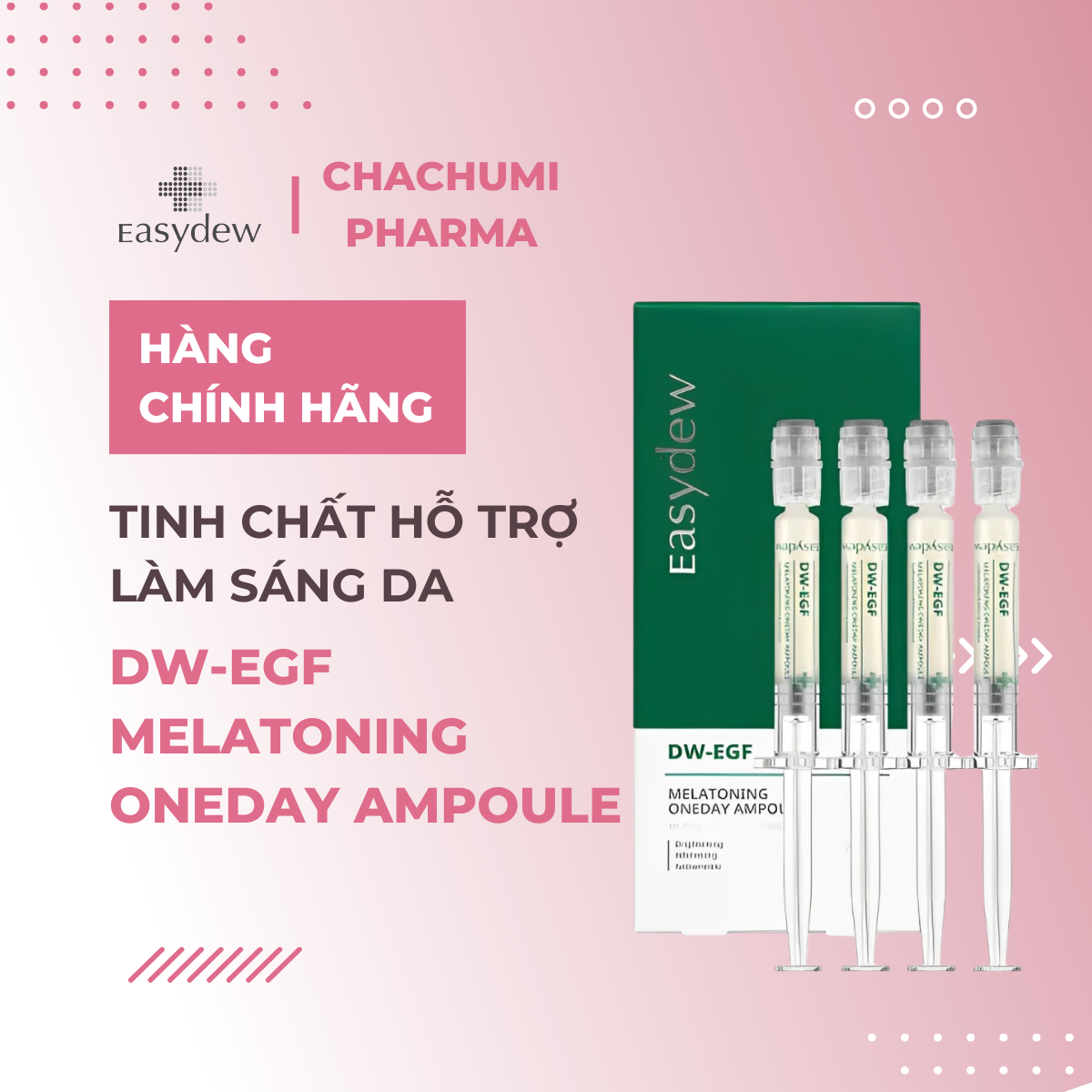 Tinh Chất Easydew DW-EGF Melatoning Oneday Ampoule Hỗ Trợ Làm Sáng Da, Cải Thiện Độ Đàn Hồi, Nếp Nhăn (1ml*7 ống)