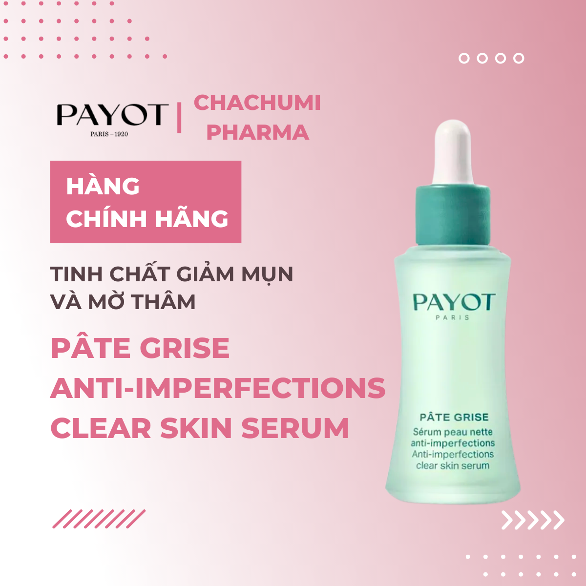 Tinh chất PAYOT Pâte Grise Anti-Imperfections Clear Skin Serum kiềm dầu kháng khuẩn ngừa mụn 30ml