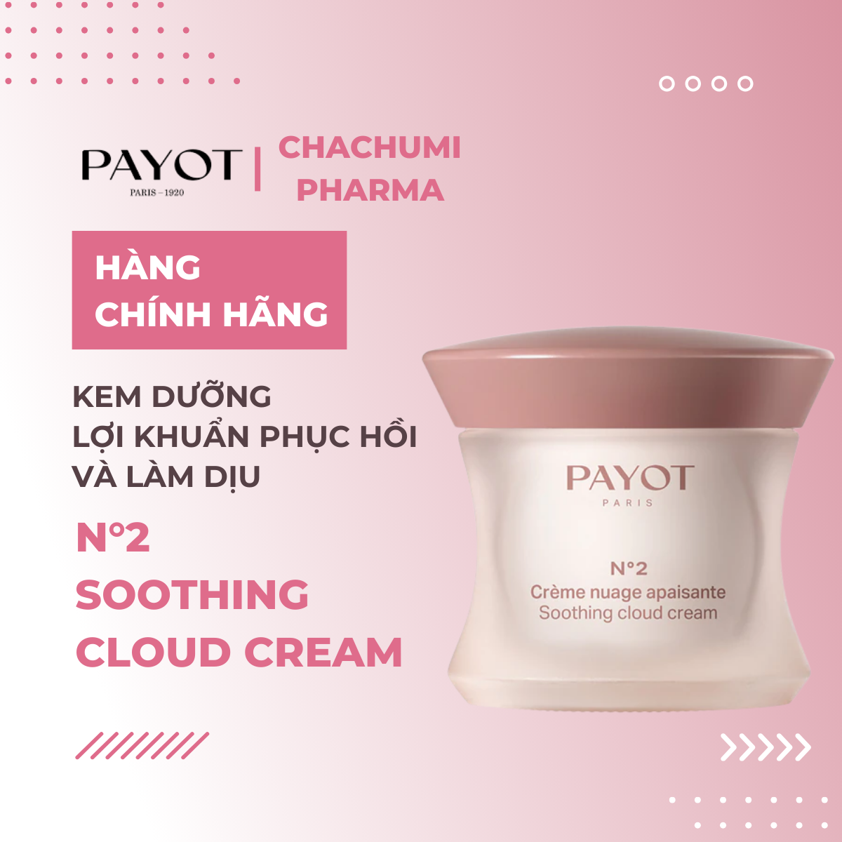 Kem dưỡng PAYOT N°2 Soothing Cloud Cream lợi khuẩn phục hồi cấp ẩm 50ml