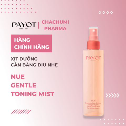Xịt khoáng PAYOT Nue Gentle Toning Mist cân bằng làm dịu da mặt và mắt 200ml