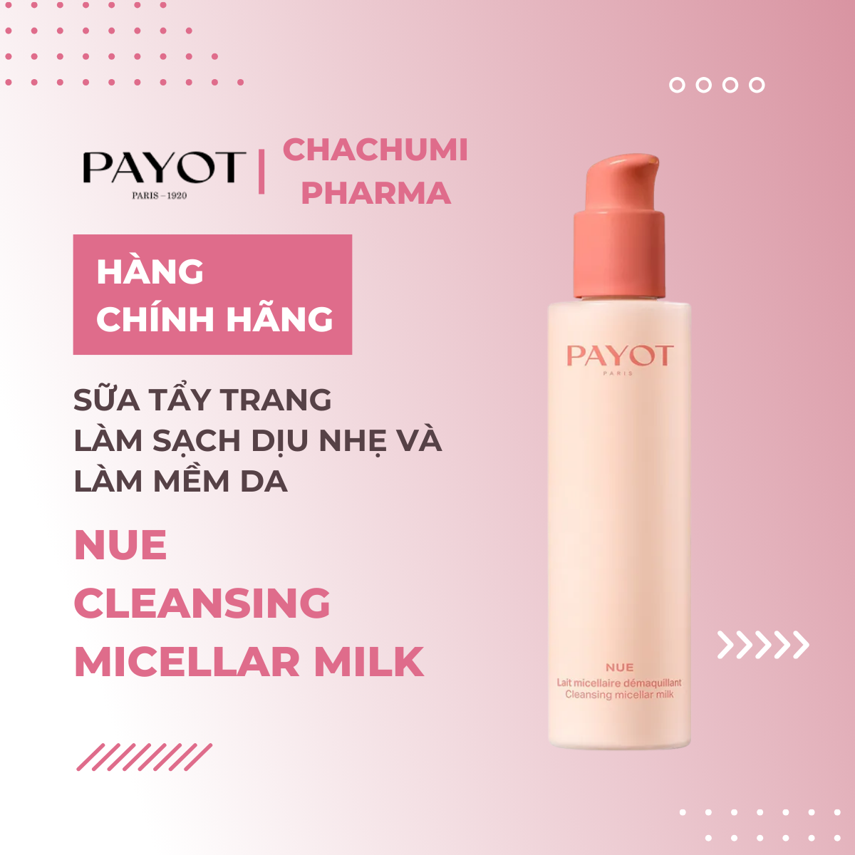 Sữa tẩy trang PAYOT Nue Cleansing Micellar Milk làm sạch dịu nhẹ làm mềm da 200ml