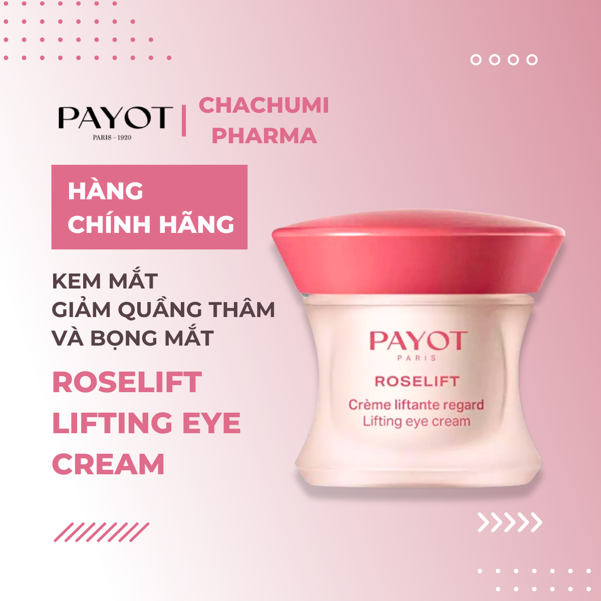 Kem mắt PAYOT Roselift Collagène Lifting Eye Cream mờ nhăn nâng cơ vùng mắt 15ml