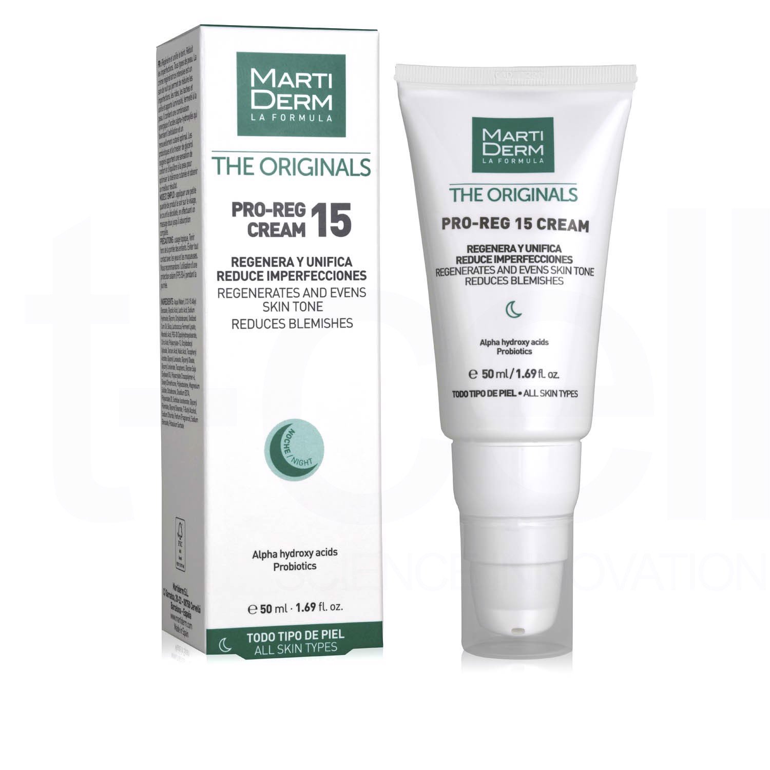 MartiDerm The Originals Pro Reg 15 Cream - Kem dưỡng đêm tái tạo da chuyên sâu 15% AHA (50ml)