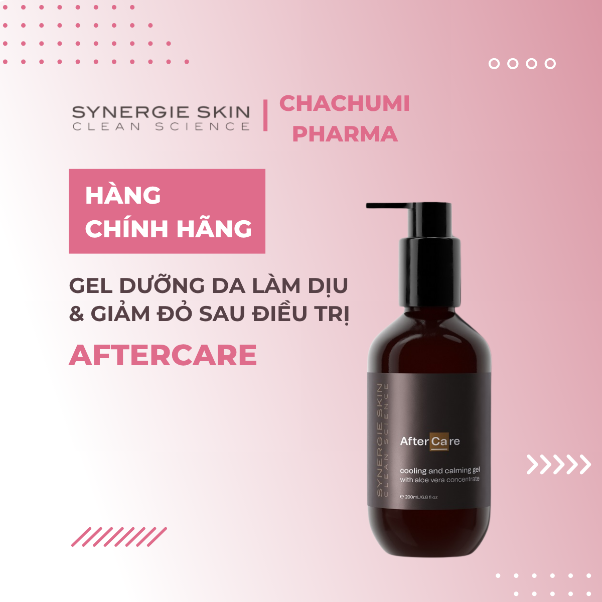 Synergie Skin AfterCare – Gel làm dịu da sau laser, IPL, phi kim 200ml
