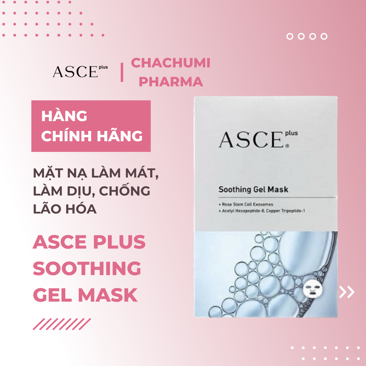 Mask ASCE plus Soothing Gel - Mặt nạ siêu phục hồi, làm mát, làm dịu da, chống lão hóa