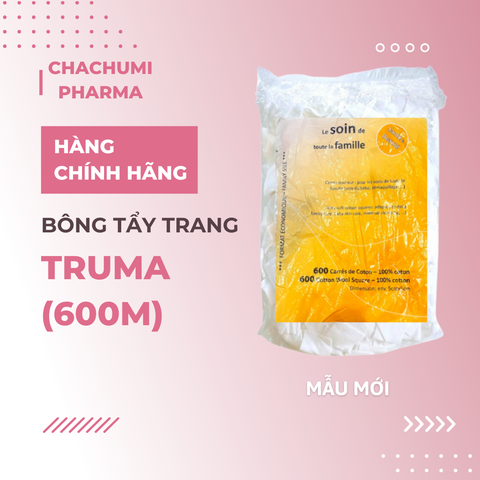 Bông Tẩy Trang Pháp Truma coton 600 miếng mềm mịn dùng cho cả gia đình