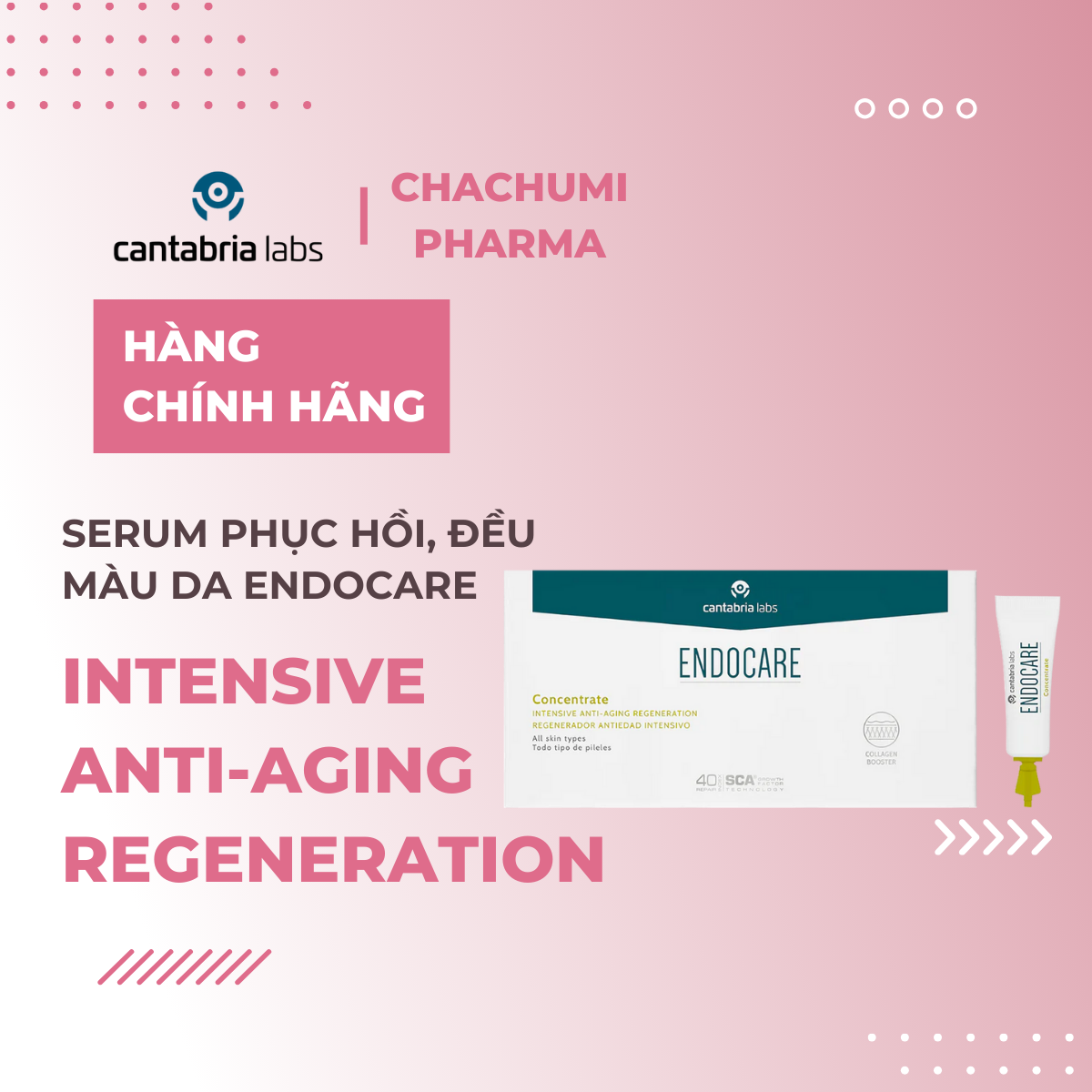 Serum Phục Hồi Da Hư Tổn, Ngăn Ngừa Lão Hóa, Làm Đều Màu Da Endocare Concentrate Intensive Anti-aging Regeneration