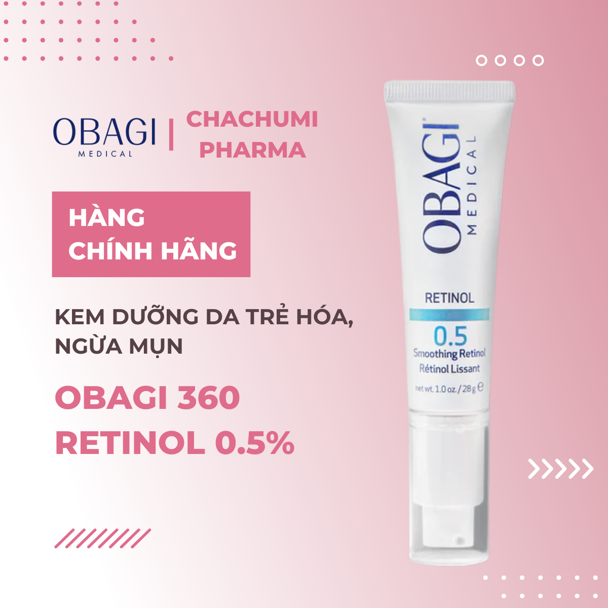 Obagi 360 Retinol 0.5 - Kem Dưỡng Da Trẻ Hóa, Ngừa Mụn