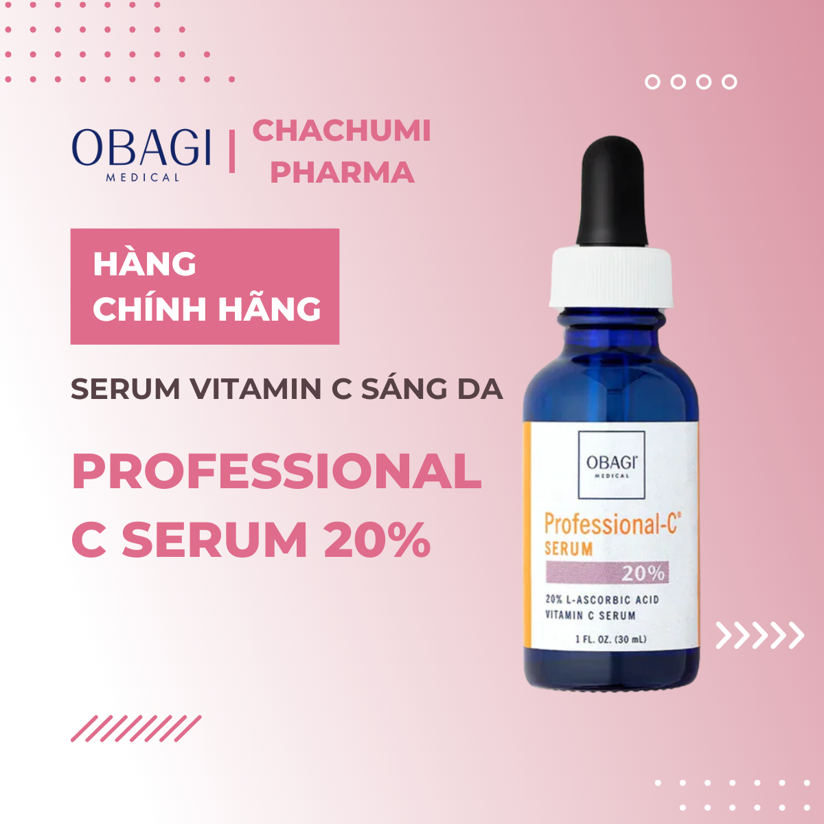 Obagi Professional C Serum 20% - Serum chống oxy hóa, làm sáng đều màu da