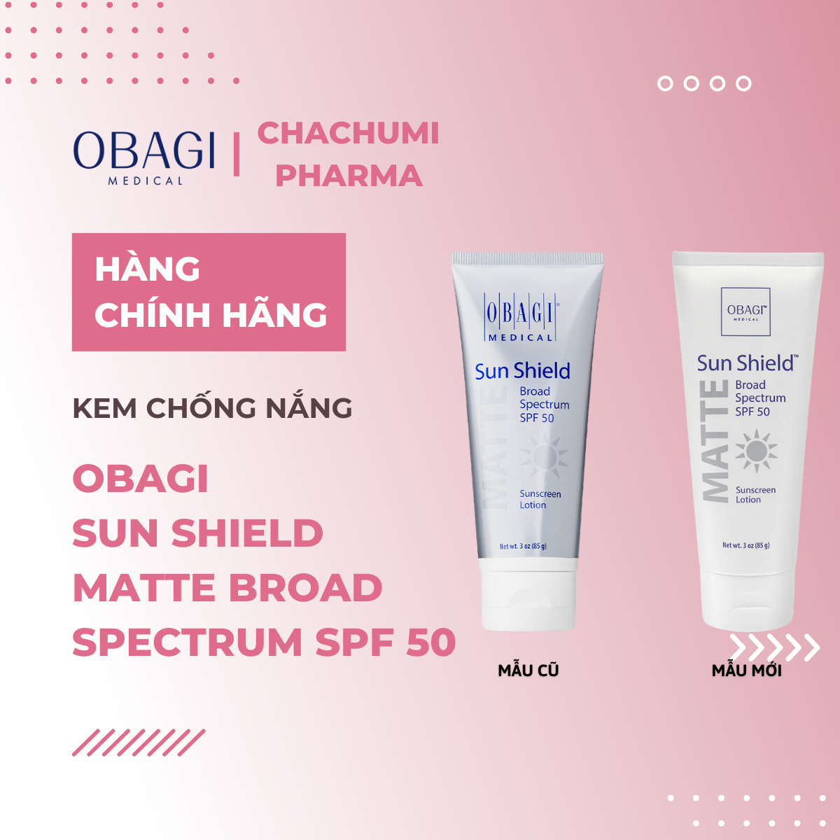 Obagi Sun Shield Matte Broad Spectrum SPF50 85g - Kem Chống Nắng Phổ Rộng