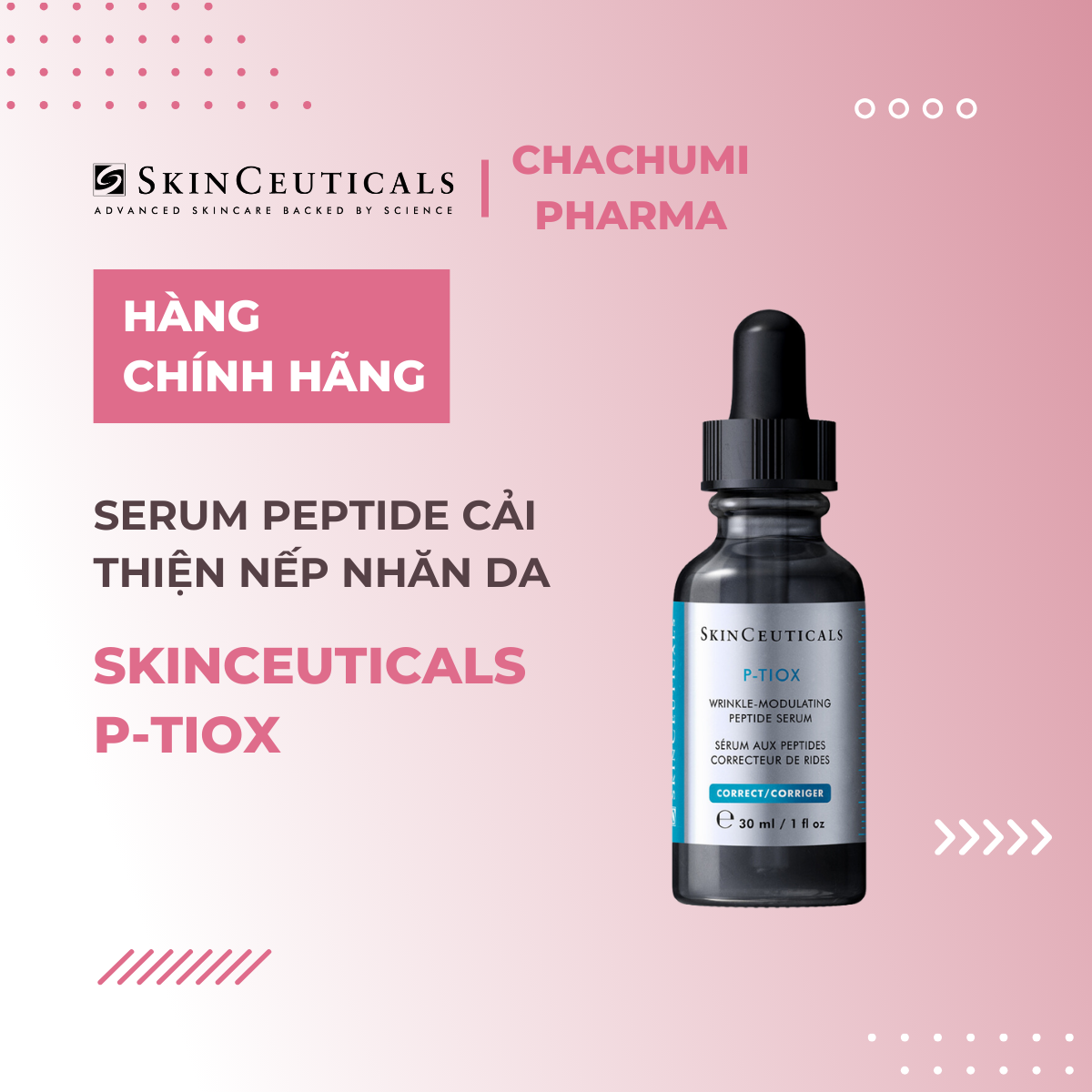Skinceuticals P-TIOX - Serum Peptide cải thiện nếp nhăn da 30ml