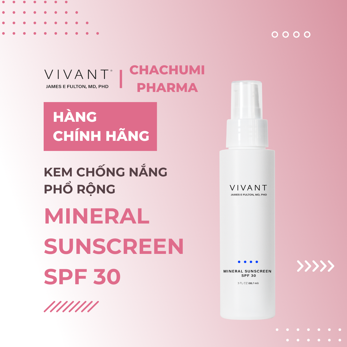 Vivant Mineral Sunscreen SPF 30 - Kem chống nắng phổ rộng
