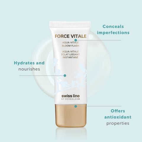 Swissline Force Vitale Aqua-Vitale Bloom Flash - Kem sinh học đa chức năng nuôi dưỡng, bảo vệ da và tạo lớp nền make up tươi sáng, hiệu chỉnh màu da hoàn hảo