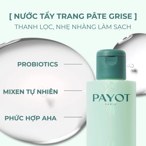 Nước tẩy trang PAYOT Pâte Grise Purifying Micellar Water thanh lọc sâu se khít lỗ chân lông 200ml