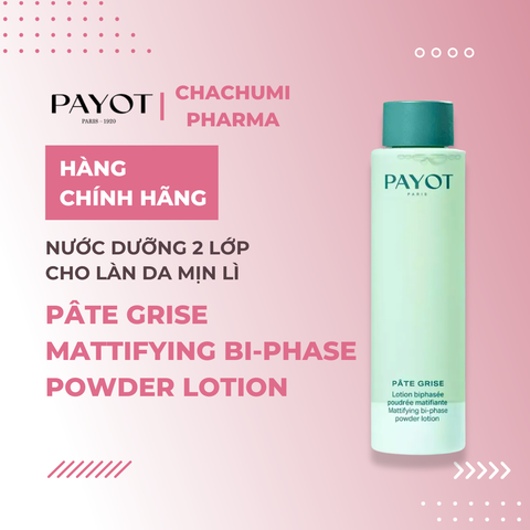 Nước dưỡng 2 lớp PAYOT Pâte Grise Mattifying Bi-Phase Powder Lotion kiềm dầu da mịn lì 125ml