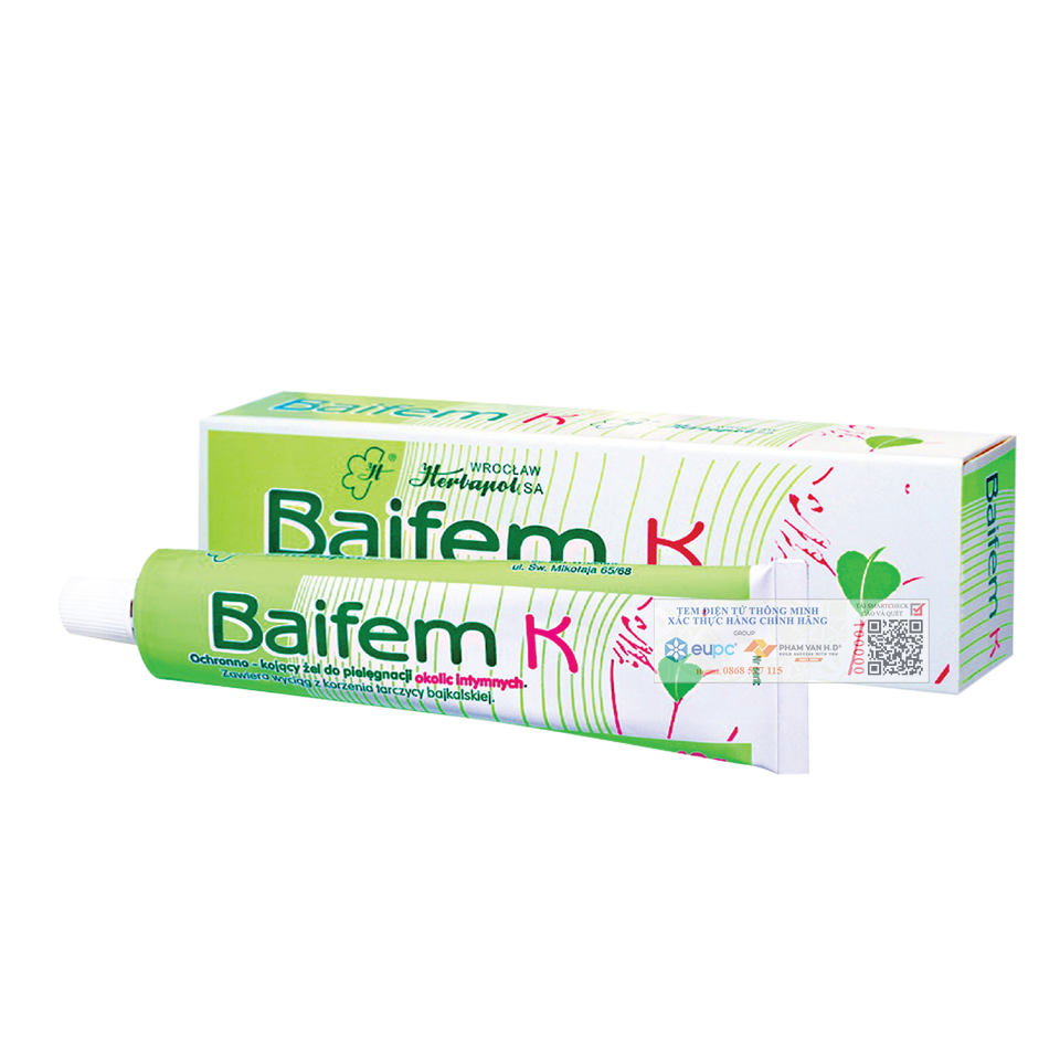 Baifem K 40g - Gel dưỡng dịu nhẹ, bảo vệ làn da chiết xuất hoàng cầm