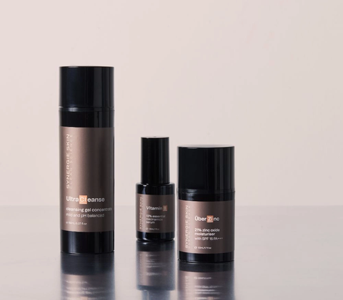 Synergie Skin Best Sellers Edit – Bộ 3 sản phẩm bán chạy: Sữa rửa mặt UltraCleanse + Serum Vitamin B + Kem dưỡng ÜberZinc