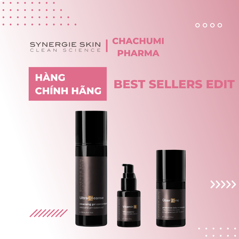 Synergie Skin Best Sellers Edit – Bộ 3 sản phẩm bán chạy: Sữa rửa mặt UltraCleanse + Serum Vitamin B + Kem dưỡng ÜberZinc