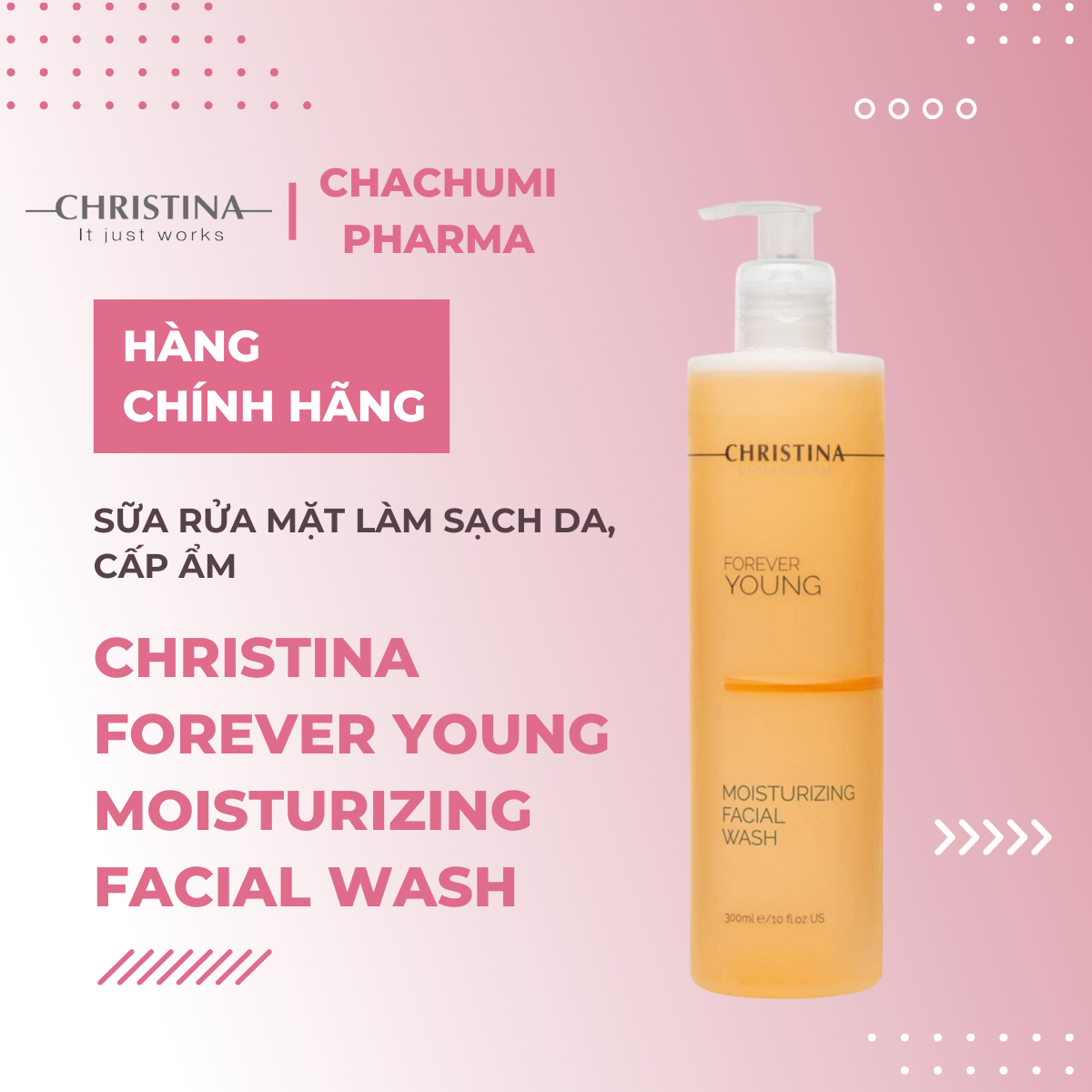 Christina Forever Young Moisturizing Facial Wash - Sữa Rửa Mặt Làm Sạch Da, Cấp Ẩm Giúp Da Mịn Màng Và Tươi Sáng