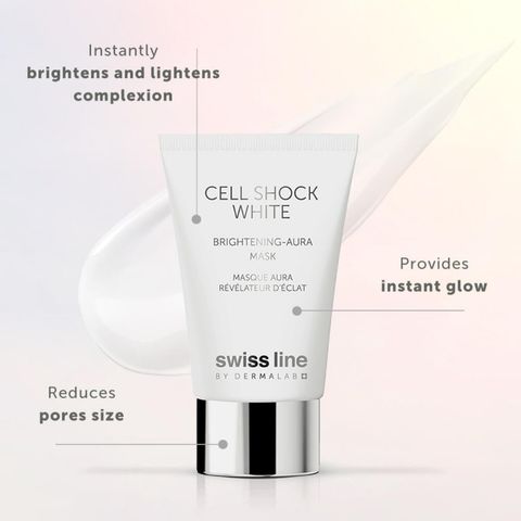 Swissline Cell Shock White  Brightening Aura Mask - Mặt nạ "ánh quang tắt sáng đốm nâu" và bóc tách sắc tố sạm nám