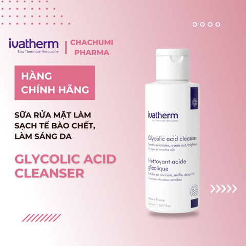 Sữa rửa mặt Ivatherm Glycolic Acid Cleanser làm sạch tế bào chết, làm sáng da