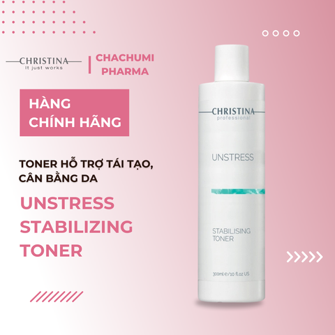 Toner Christina Unstress Stabilizing Toner 300ml Hỗ Trợ Tái Tạo, Cân Bằng Da 300ml