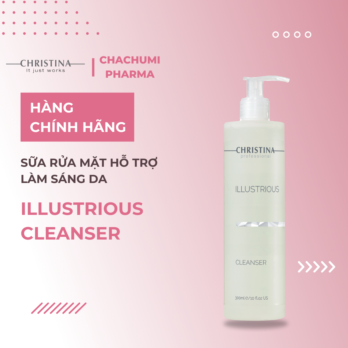 Christina Illustrious Cleanser - Sữa Rửa Mặt Hỗ Trợ Làm Sáng Da, Cải Thiện Thâm Sạm 300ml
