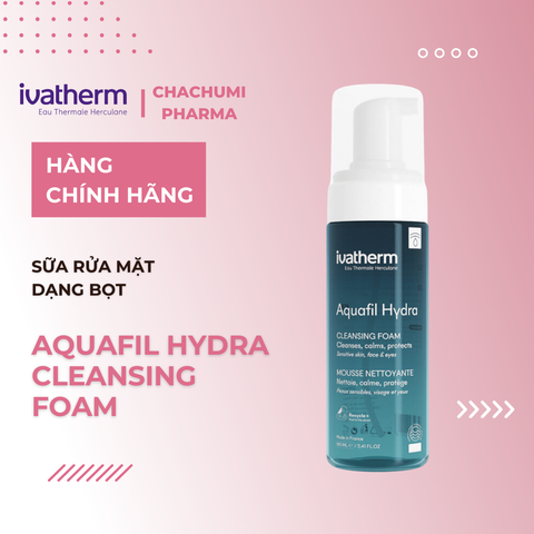 Sữa rửa mặt dạng bọt Ivatherm Aquafil Hydra Cleansing Foam dành cho da khô, nhạy cảm 160ml