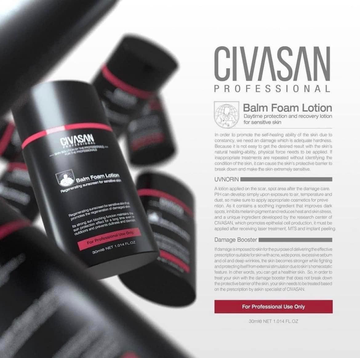 Civasan Damage Balm Foam Lotion SPF 50 30ml - Kem chống nắng bảo vệ da