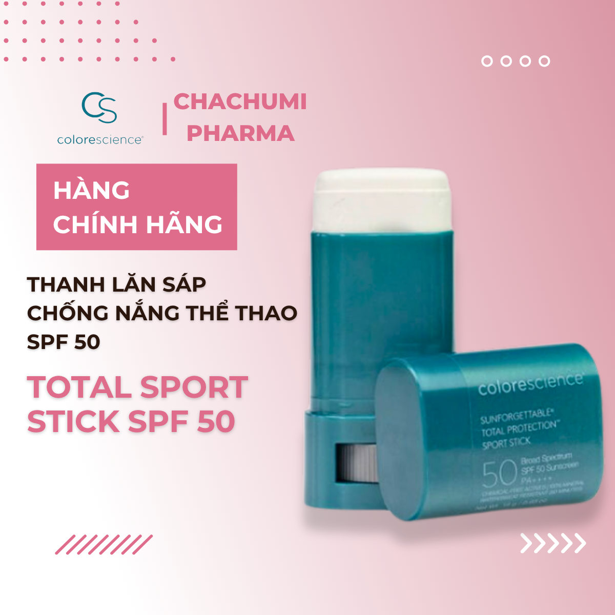 Thanh Lăn Chống Nắng Dạng Sáp SPF 50 Colorescience Sport Stick – Chống Trôi Mồ Hôi 18gr